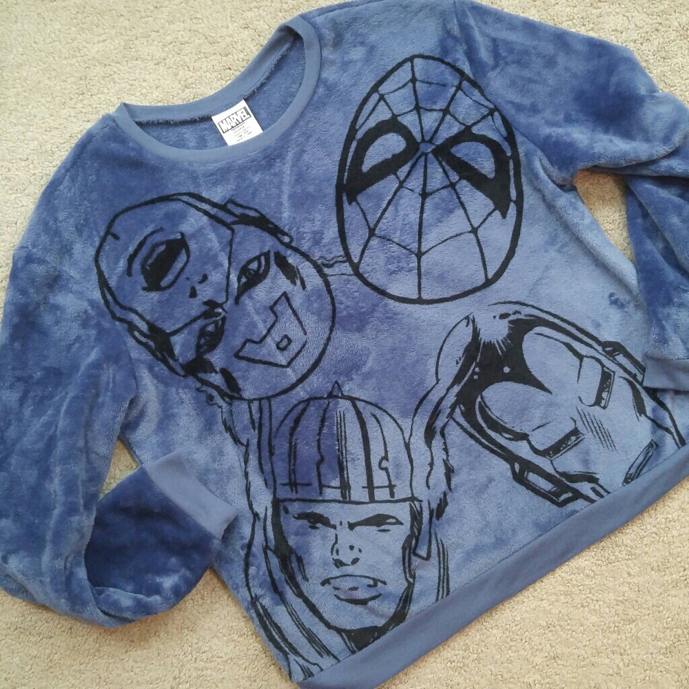 MARVEL Superheroes Fuzzy Plush Sweatshirt L 12-14